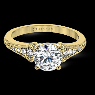 ZR1784 Engagement Ring in 14k Gold with Diamonds