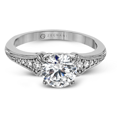 ZR1784 Engagement Ring in 14k Gold with Diamonds