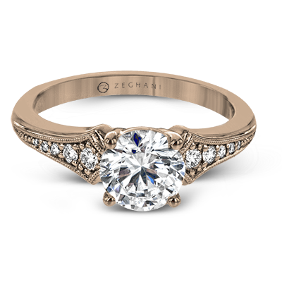 ZR1784 Engagement Ring in 14k Gold with Diamonds