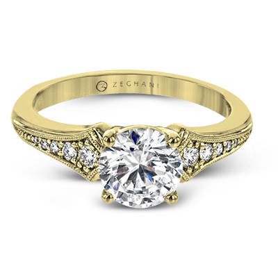 ZR1784 Engagement Ring in 14k Gold with Diamonds