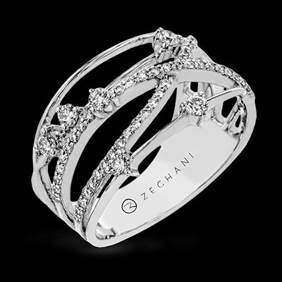 ZR1806 Right Hand Ring in 14k Gold with Diamonds