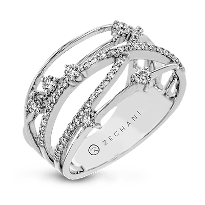 ZR1806 Right Hand Ring in 14k Gold with Diamonds