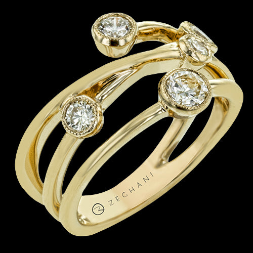 ZR1808 Right Hand Ring in 14k Gold with Diamonds