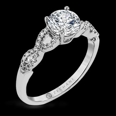 ZR1848 Engagement Ring in 14k Gold with Diamonds