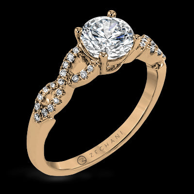 ZR1848 Engagement Ring in 14k Gold with Diamonds