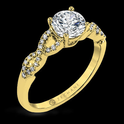 ZR1848 Engagement Ring in 14k Gold with Diamonds