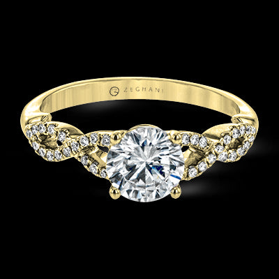 ZR1848 Engagement Ring in 14k Gold with Diamonds