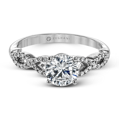 ZR1848 Engagement Ring in 14k Gold with Diamonds