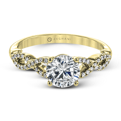 ZR1848 Engagement Ring in 14k Gold with Diamonds