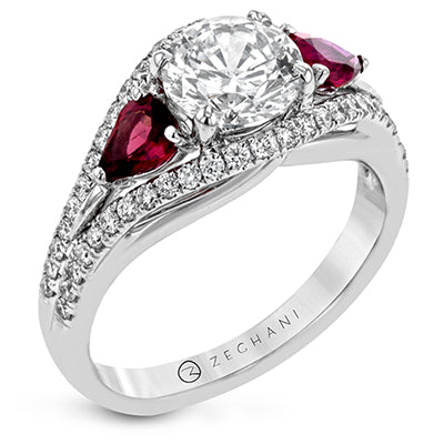 ZR1860 Engagement Ring in 14k Gold with Diamonds