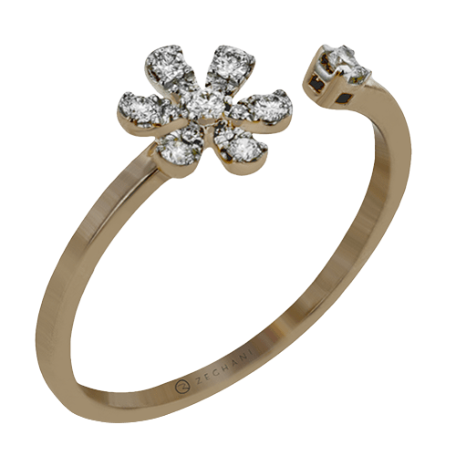 ZR1864 Right Hand Ring in 14k Gold with Diamonds