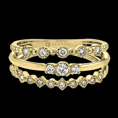 ZR1865 Right Hand Ring in 14k Gold with Diamonds