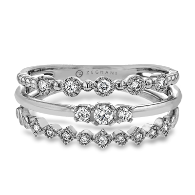 ZR1865 Right Hand Ring in 14k Gold with Diamonds
