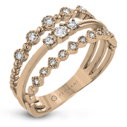 ZR1865 Right Hand Ring in 14k Gold with Diamonds