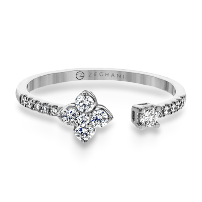 ZR1866 Right Hand Ring in 14k Gold with Diamonds