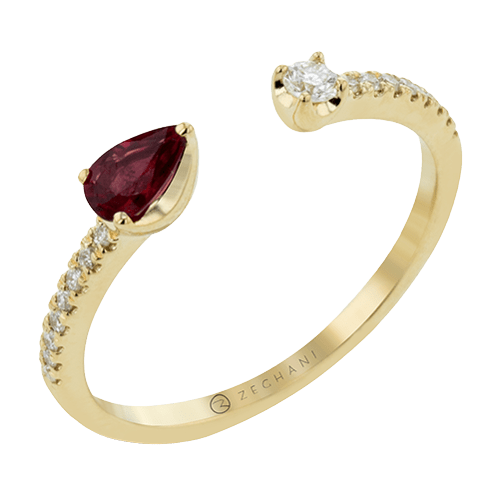 ZR1876 Color Ring in 14k Gold with Diamonds