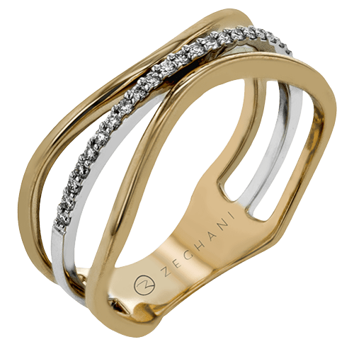 ZR1890 Right Hand Ring in 14k Gold with Diamonds
