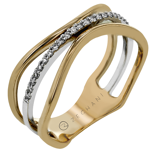 ZR1890 Right Hand Ring in 14k Gold with Diamonds