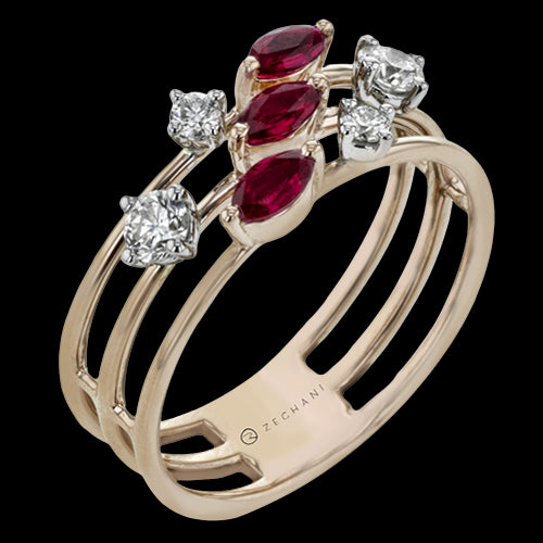 ZR1894 Color Ring in 14k Gold with Diamonds