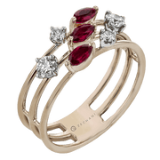 ZR1894 Color Ring in 14k Gold with Diamonds