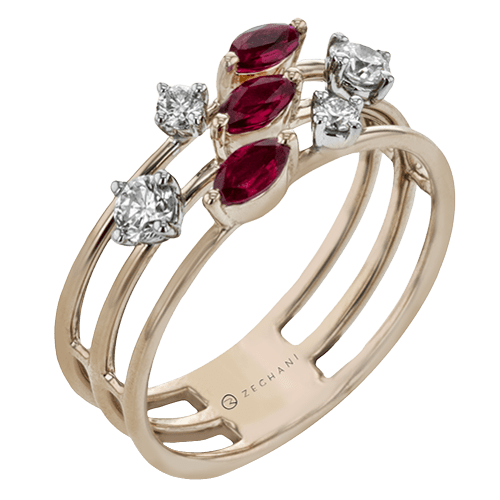 ZR1894 Color Ring in 14k Gold with Diamonds