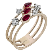 ZR1894 Color Ring in 14k Gold with Diamonds