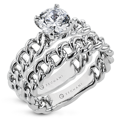 ZR1901 Wedding Set in 14k Gold with Diamonds