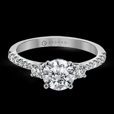 ZR1902 Engagement Ring in 14k Gold with Diamonds