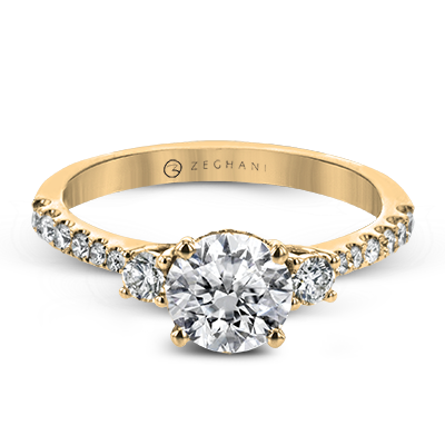 ZR1902 Engagement Ring in 14k Gold with Diamonds