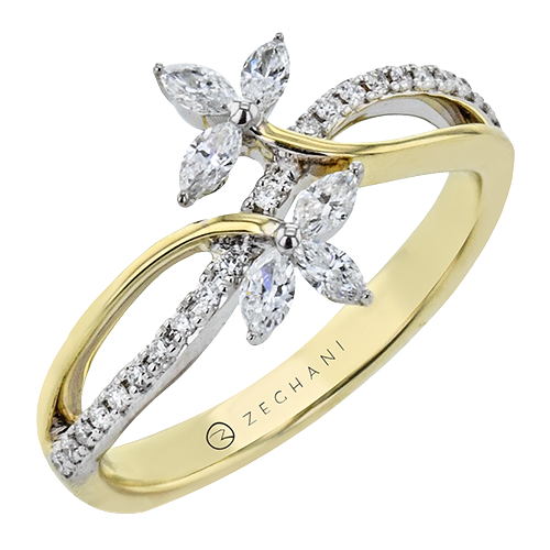 ZR1907 Right Hand Ring in 14k Gold with Diamonds