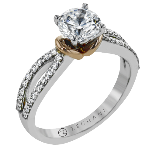 ZR1989 Engagement Ring in 14k Gold with Diamonds