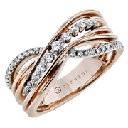 ZR2042 Right Hand Ring in 14k Gold with Diamonds