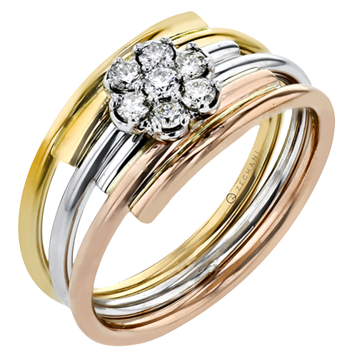 ZR2044 Right Hand Ring in 14k Gold with Diamonds