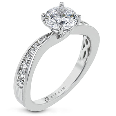 ZR2067 Engagement Ring in 14k Gold with Diamonds
