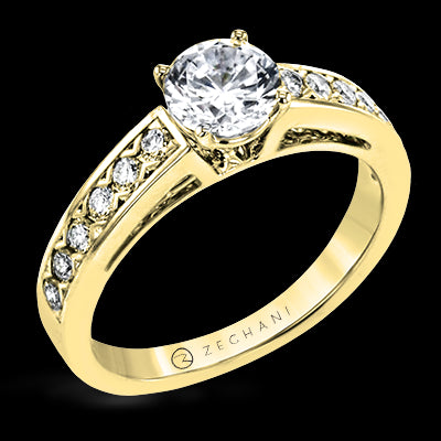 ZR2093 Engagement Ring in 14k Gold with Diamonds