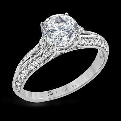 ZR2095 Engagement Ring in 14k Gold with Diamonds