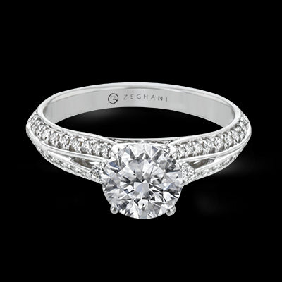 ZR2095 Engagement Ring in 14k Gold with Diamonds