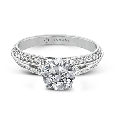 ZR2095 Engagement Ring in 14k Gold with Diamonds