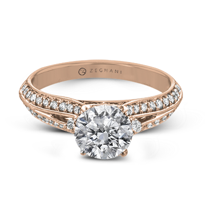 ZR2095 Engagement Ring in 14k Gold with Diamonds