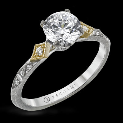 ZR2113 Engagement Ring in 14k Gold with Diamonds