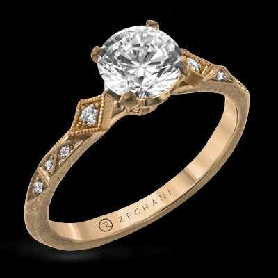 ZR2113 Engagement Ring in 14k Gold with Diamonds