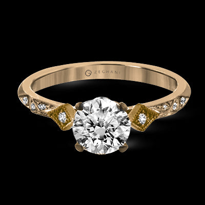 ZR2113 Engagement Ring in 14k Gold with Diamonds
