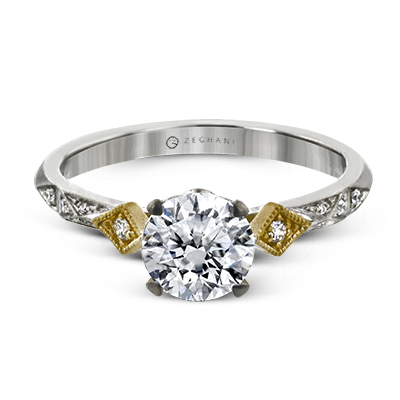 ZR2113 Engagement Ring in 14k Gold with Diamonds