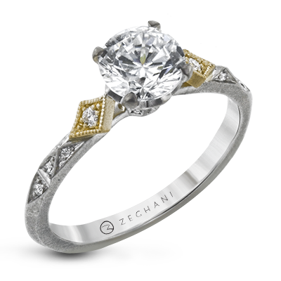 ZR2113 Engagement Ring in 14k Gold with Diamonds