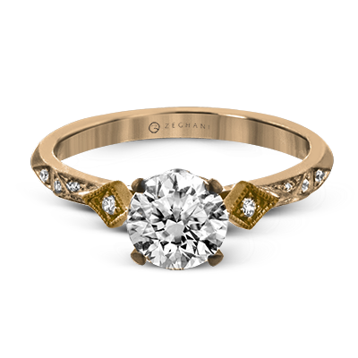 ZR2113 Engagement Ring in 14k Gold with Diamonds