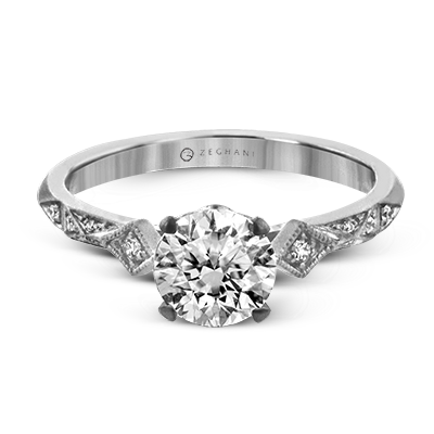 ZR2113 Engagement Ring in 14k Gold with Diamonds