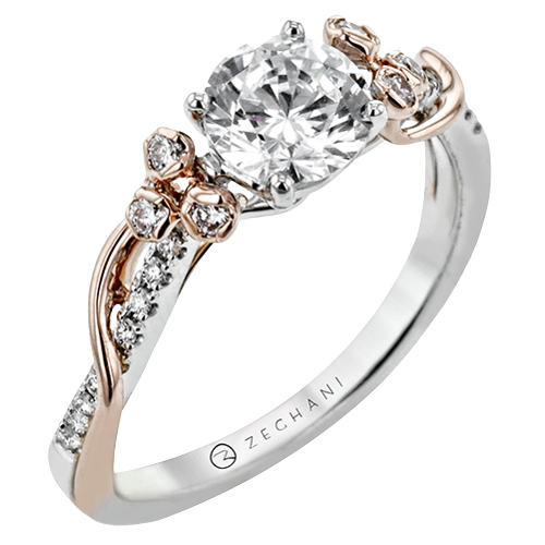 ZR2185 Engagement Ring in 14k Gold with Diamonds