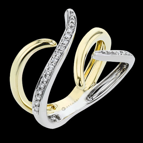 ZR2200 Right Hand Ring in 14k Gold with Diamonds
