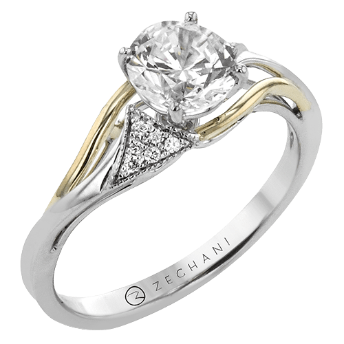 ZR2207 Engagement Ring in 14k Gold with Diamonds