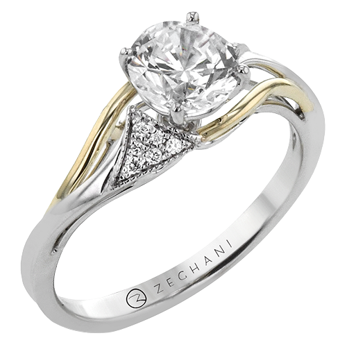 ZR2207 Engagement Ring in 14k Gold with Diamonds